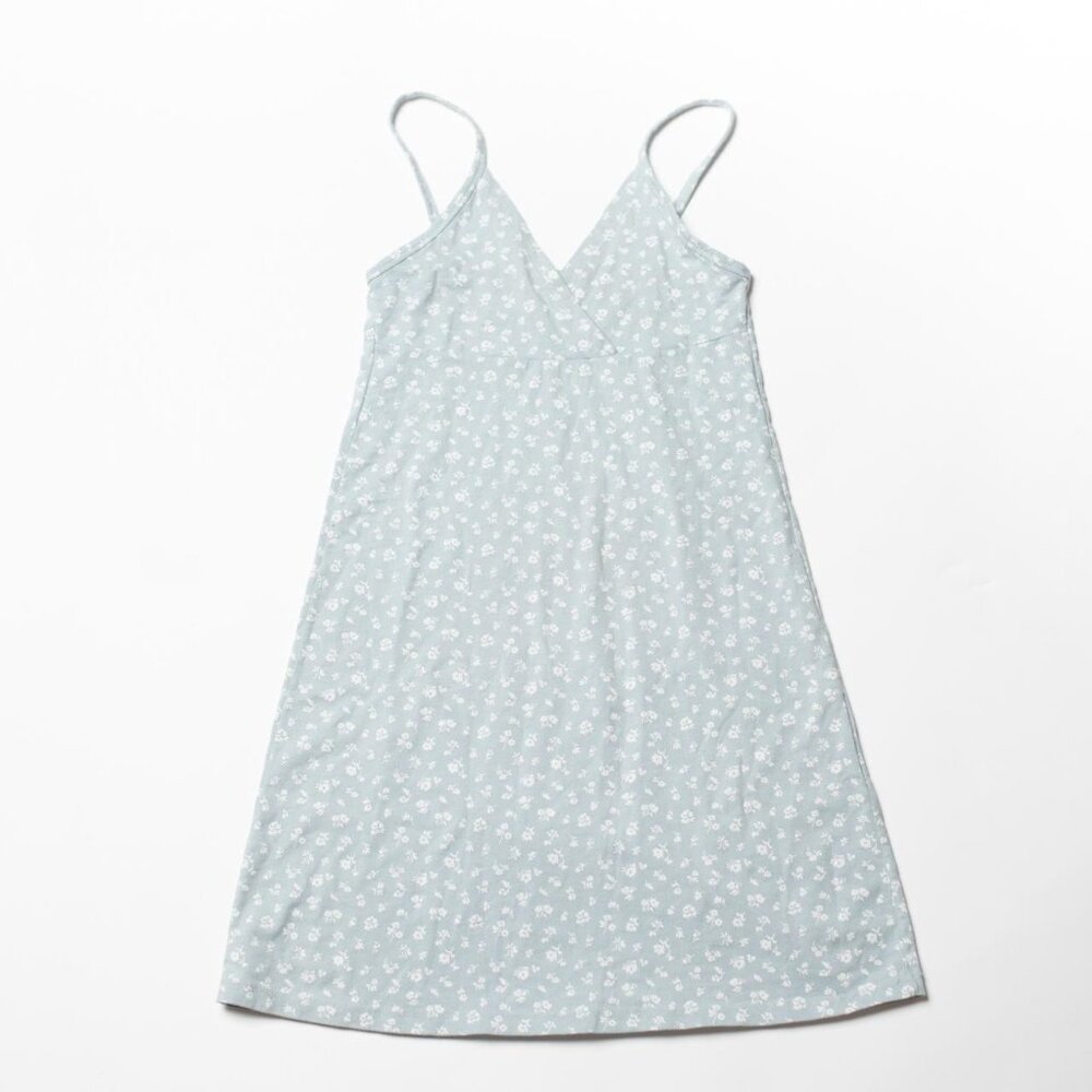 brandy melville "amara dress" in blue w/floral pattern
